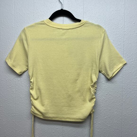 ZARA Cropped Yellow Coquette Baddie Chic Feminine Minimalist Womens Top Small - Picture 3 of 7